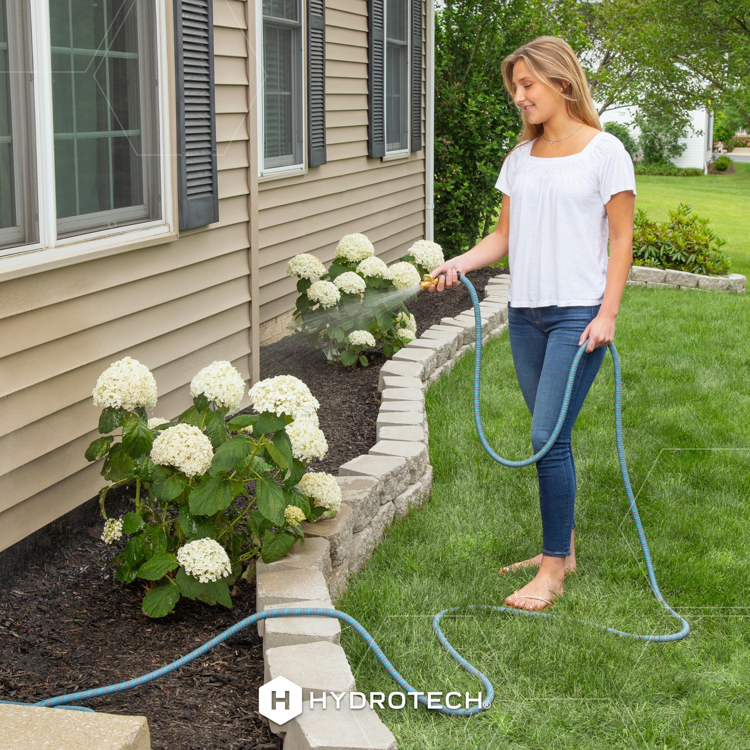 HydroTech hose ideal for lawn care, car washing, and cleaning