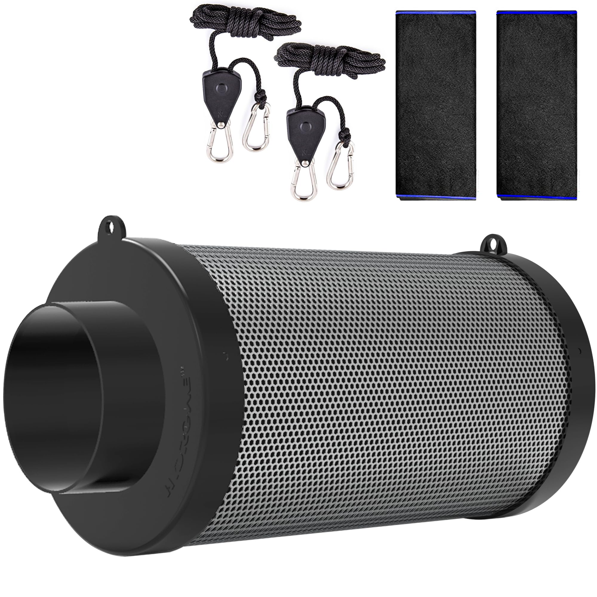 HYDROWE 6 Inch carbon filter front view showing odor control for grow tents