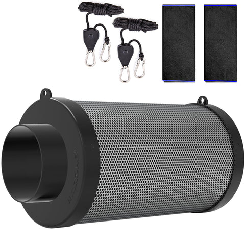 HYDROWE 6 Inch carbon filter front view showing odor control for grow tents