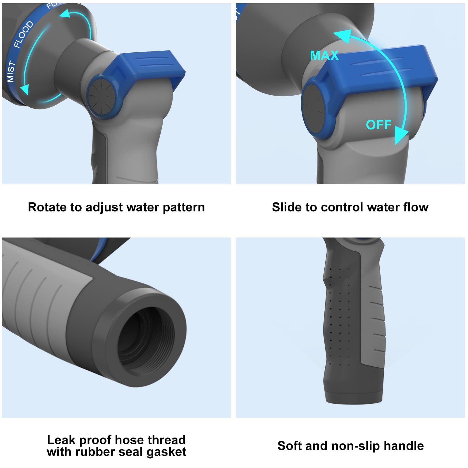 HYDROWE Hydrowe nozzle's metal construction resists shocks and daily scrapes