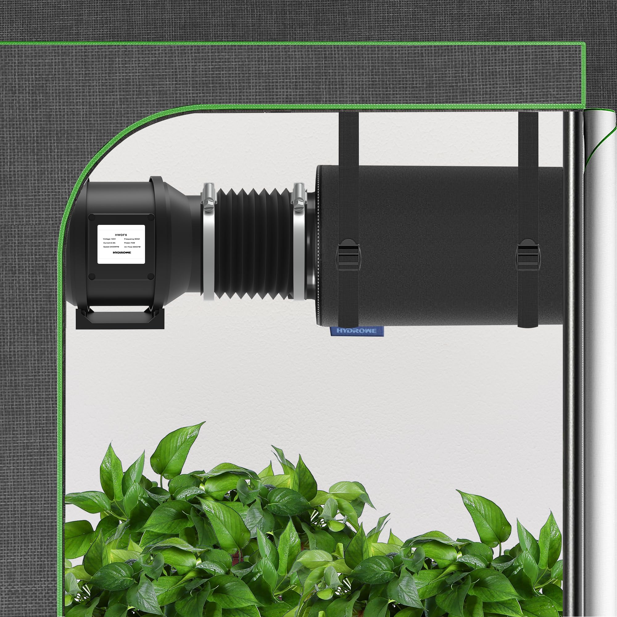 HYDROWE ideal for indoor plant tents, hydroponics, and greenhouse setups