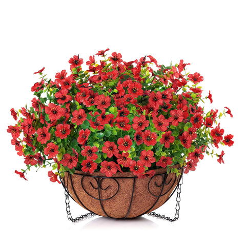 HyeFlora artificial bougainvillea-daisy branches in a basket withstand UV outdoors.