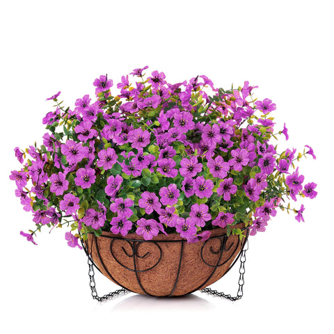 HyeFlora artificial greenery basket provides year-round color with low maintenance.