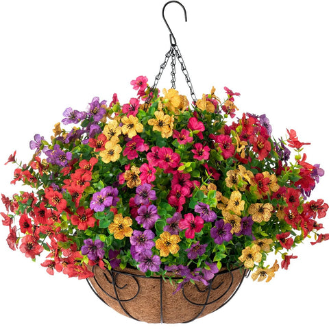 HyeFlora hanging basket full view for outdoor decoration with vibrant color