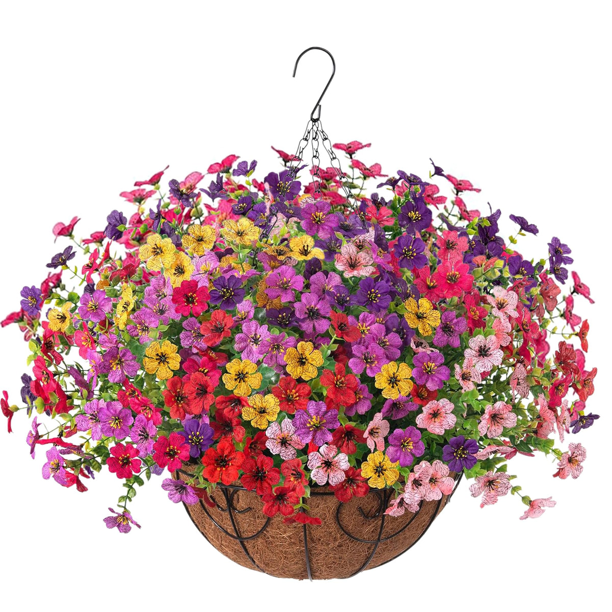 HyeFlora hanging basket with bougainvillea branches adds year-round color