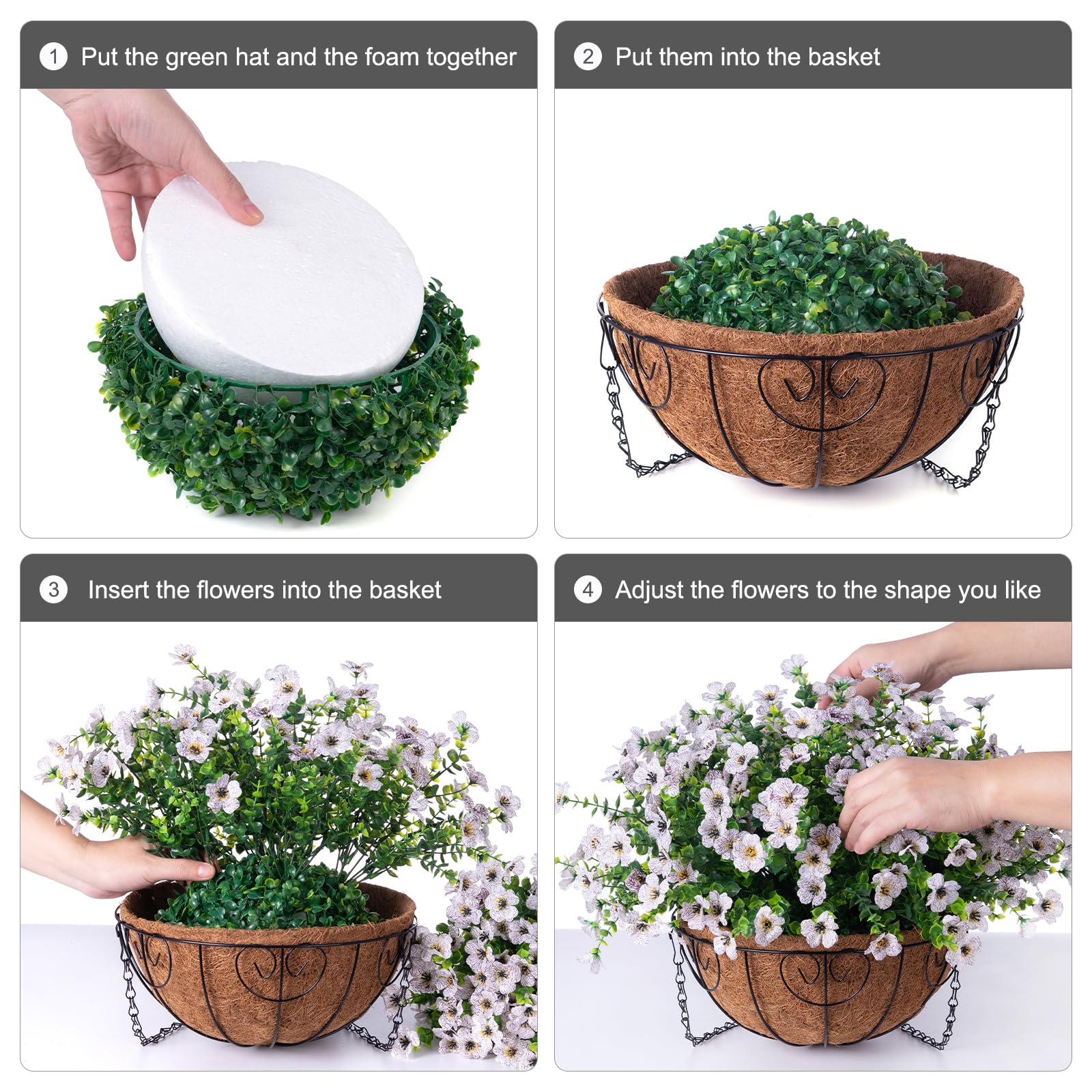 HyeFlora rattan basket with chains for sturdy display