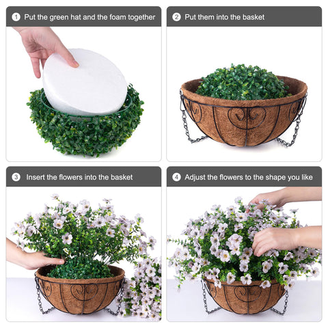 HyeFlora rattan basket with chains for sturdy display