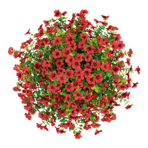 HyeFlora red hanging flowers in basket ideal for Christmas seasonal décor.