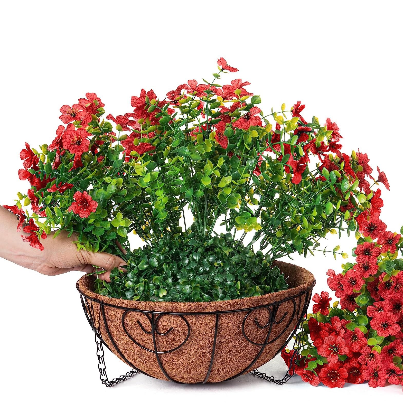 HyeFlora 12-branch hanging arrangement delivers lush year-round beauty.