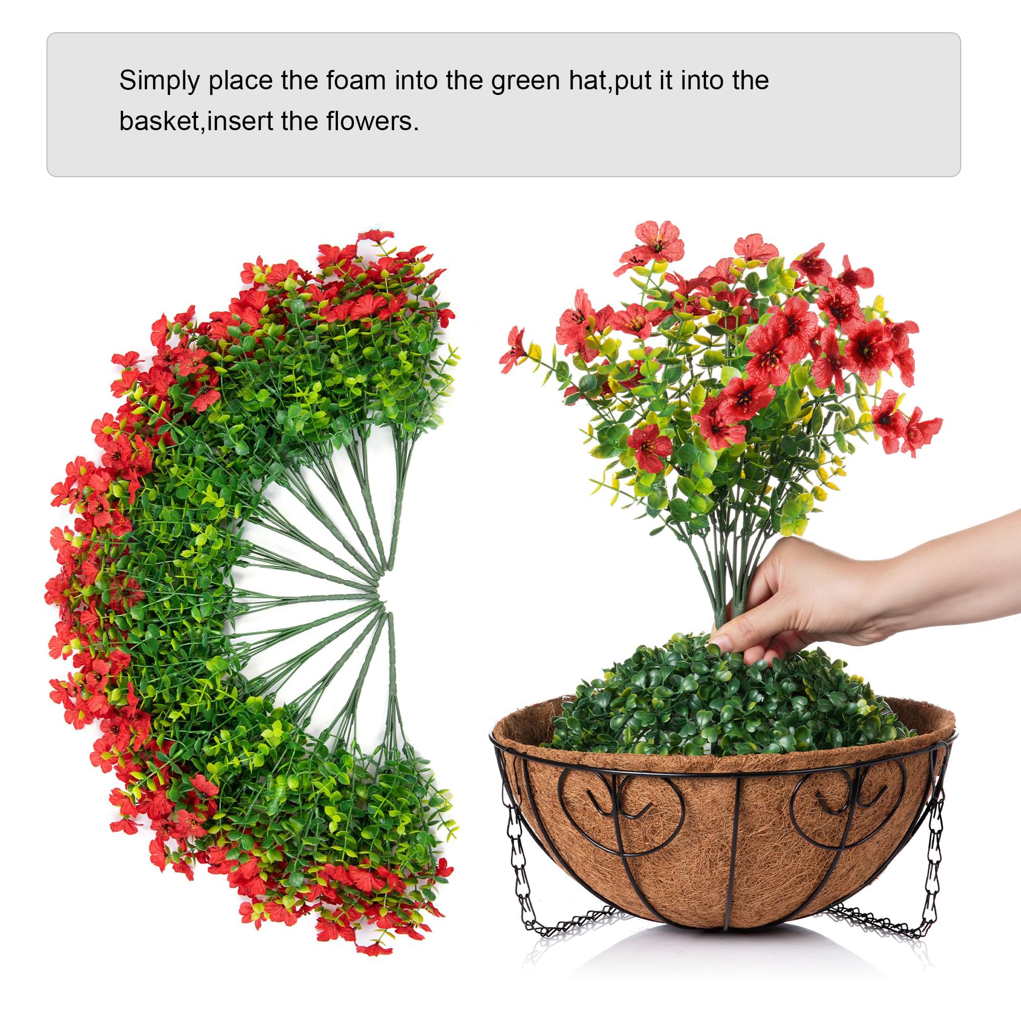 HyeFlora UV-resistant outdoor hanging flower basket for patio and garden.