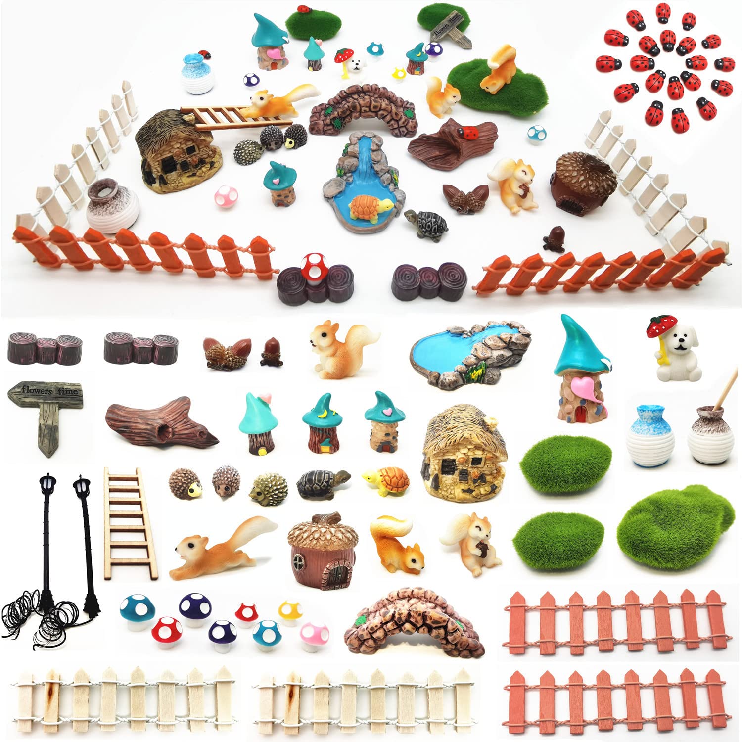 HYG miniature fairy garden accessories set enhances whimsy for compact spaces.
