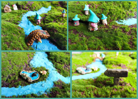 HYG pool waterfall creates a soothing focal point in your miniature landscape.