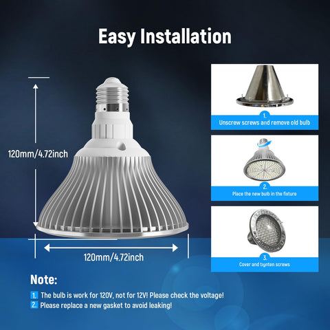 HYMIOR LED pool light direct replacement simplifies installation.