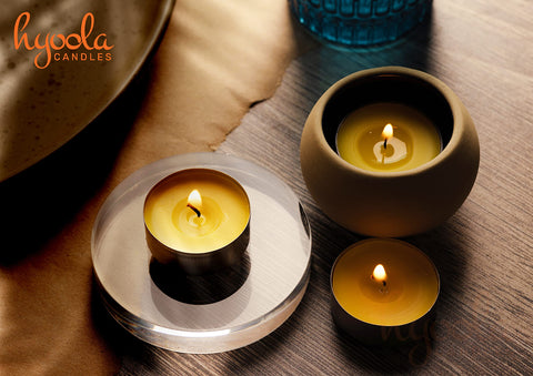 Hyoola citronella tealight candles real citronella plant, fresh scent that enhances evenings.