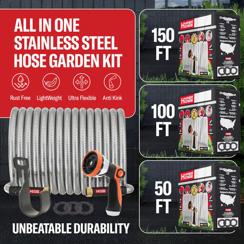 Hyper Hose 10-way zinc spray nozzle offers versatile patterns for precise watering