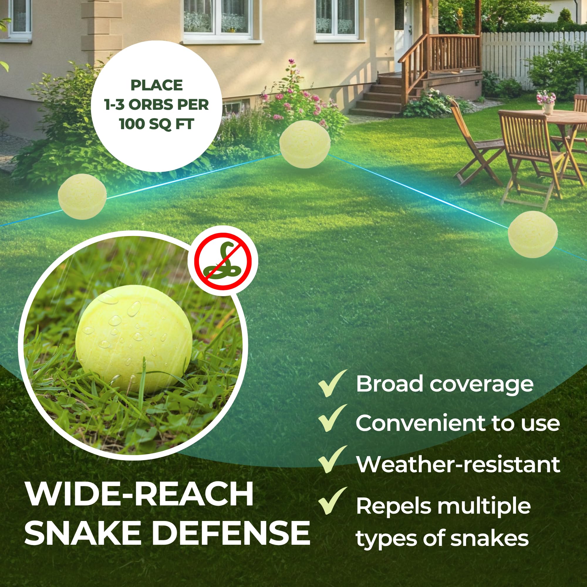 Hyphen X Solutions Snake Orbs near gardens offer a plant-powered option.