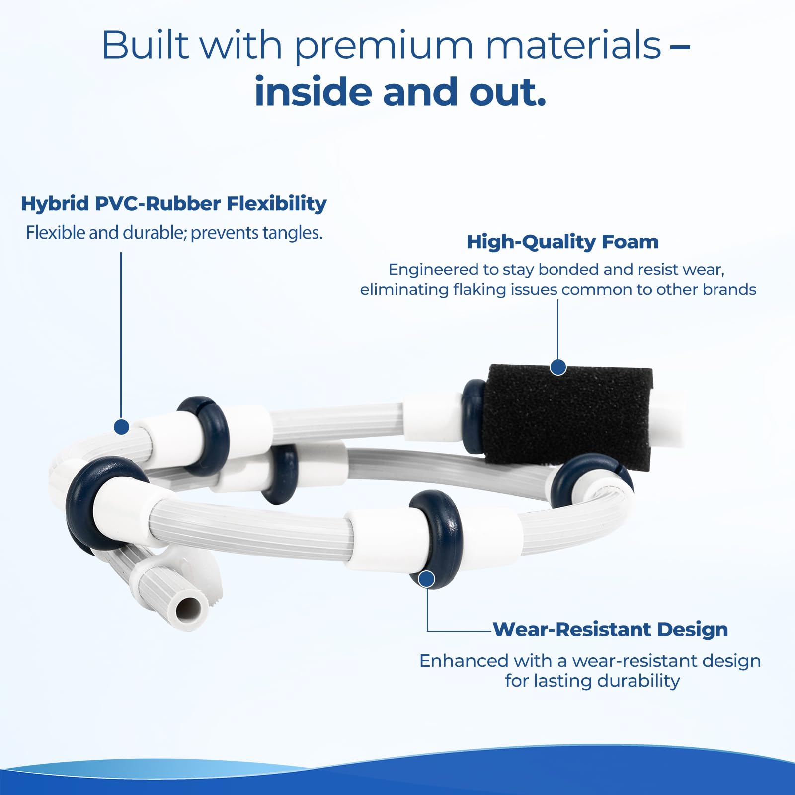 Hypolinx Polaris B5 tail scrubber enhances edge cleaning around steps and walls.