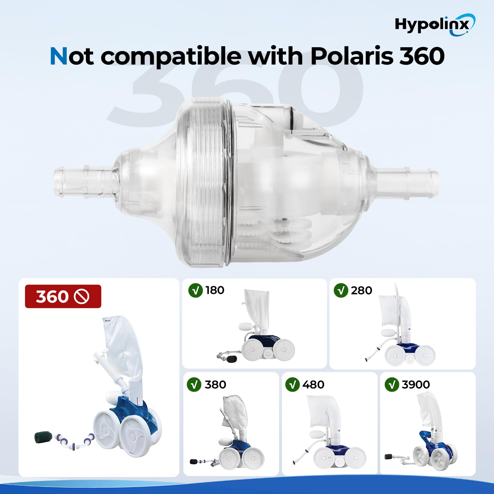 Hypolinx Polaris-compatible kit fits Polaris 280, 180, 380, 480 Pro and specialty models.