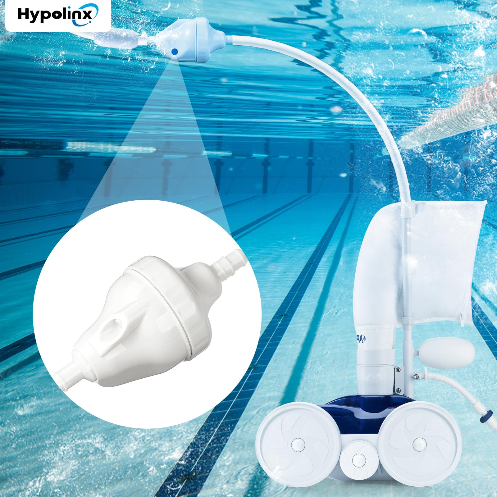 Hypolinx Polaris backup valve kit in-use illustration highlights easy installation and maintenance.