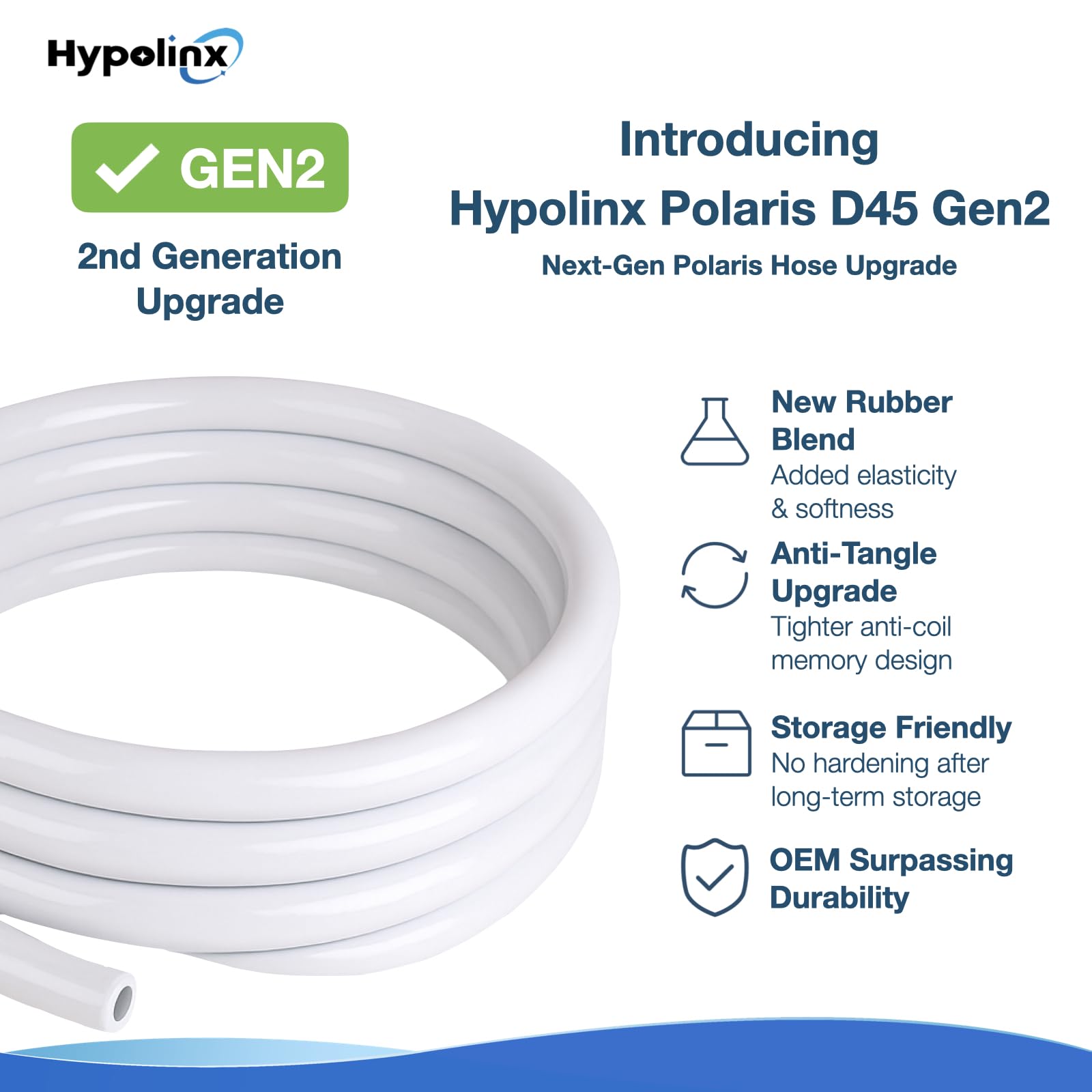 Hypolinx Gen2 hose maintains underwater balance for steady gliding.