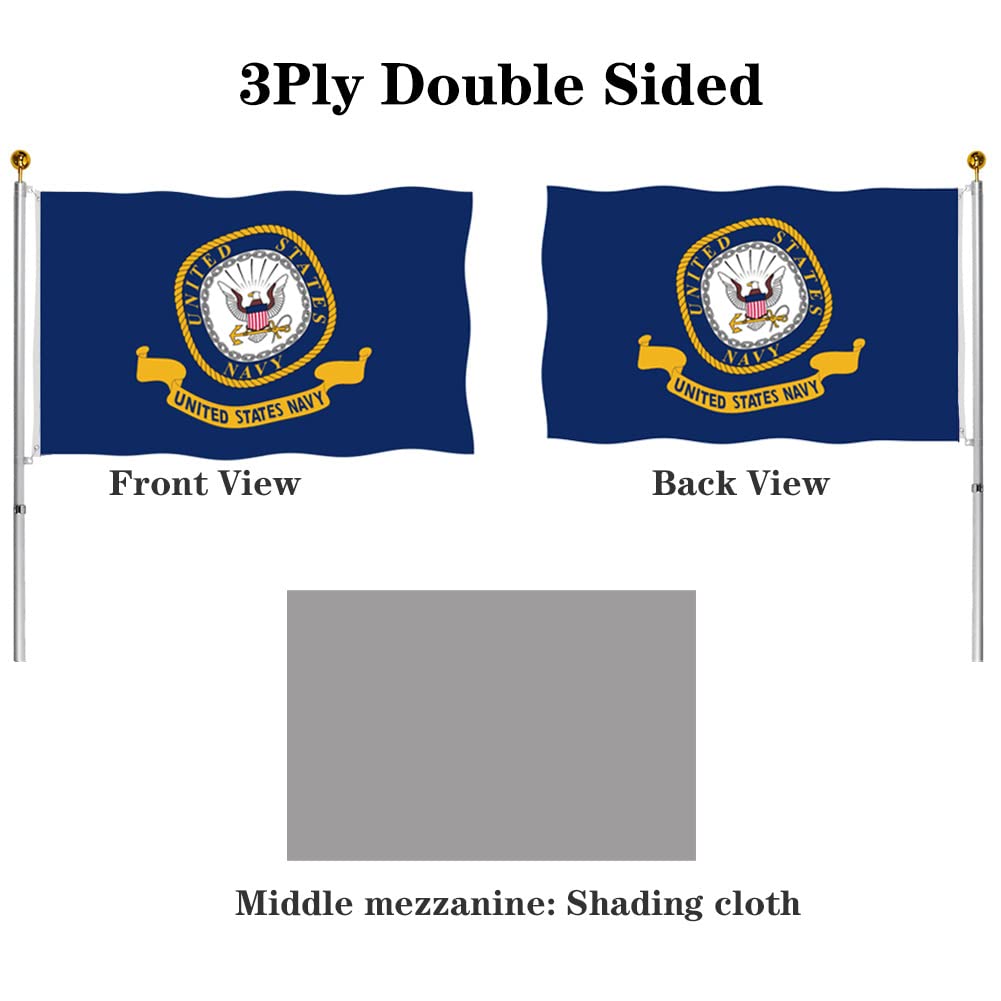 Hypoth navy flag front view highlights bright emblem and durable construction