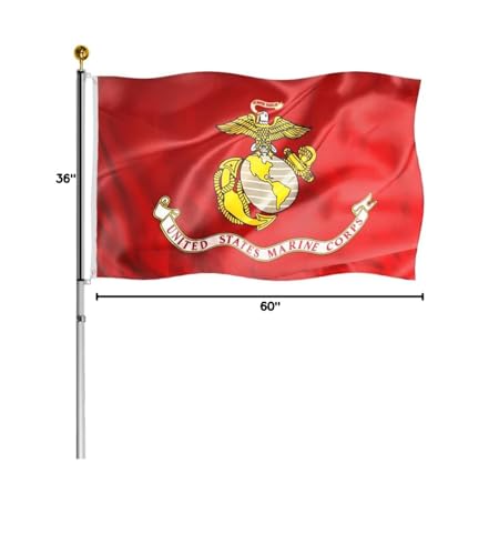 Hypoth US Marine Corps flag easy to hang on walls or poles