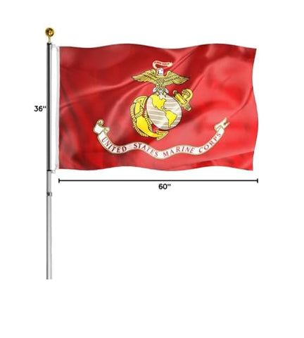 Hypoth US Marine Corps flag easy to hang on walls or poles