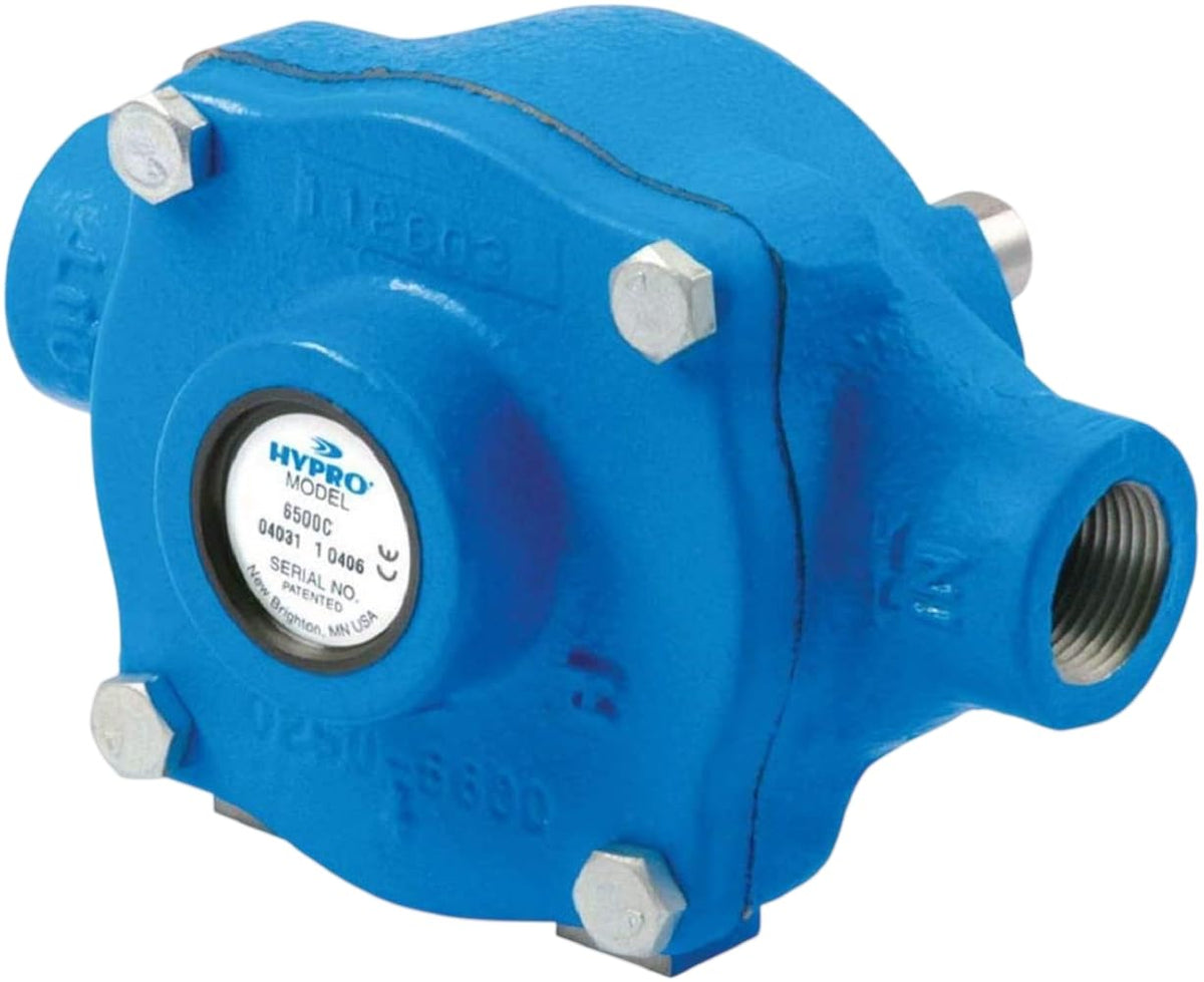 HYPRO 6500C six-roller pump exterior highlights rugged cast iron housing for field use.