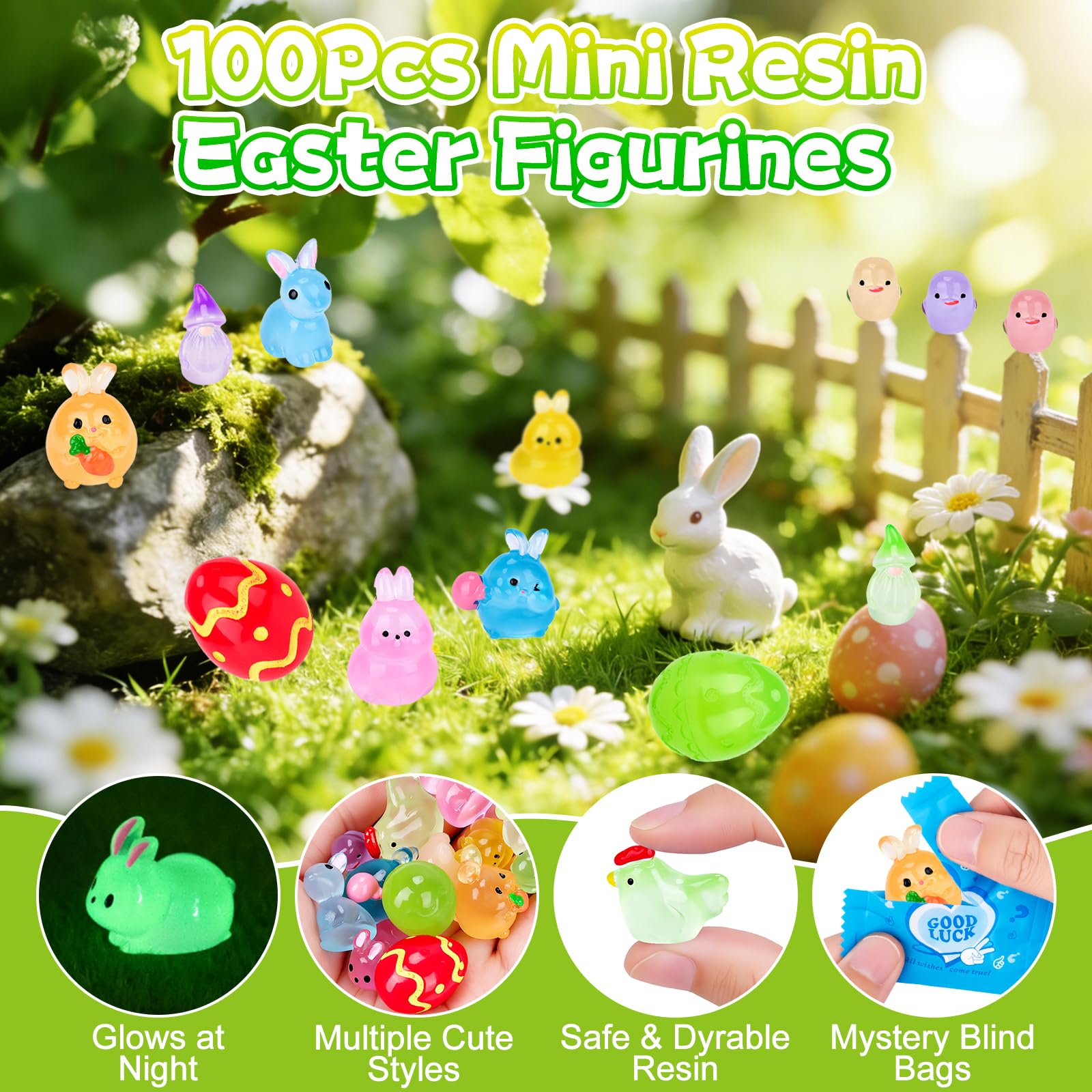Hysagtek Easter Blind Bag gnome, delightful miniature for fairy gardens.