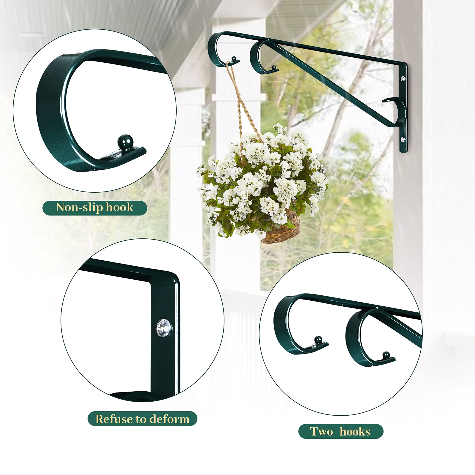 Hystun outdoor brackets suit bird feeders and lanterns aesthetically.