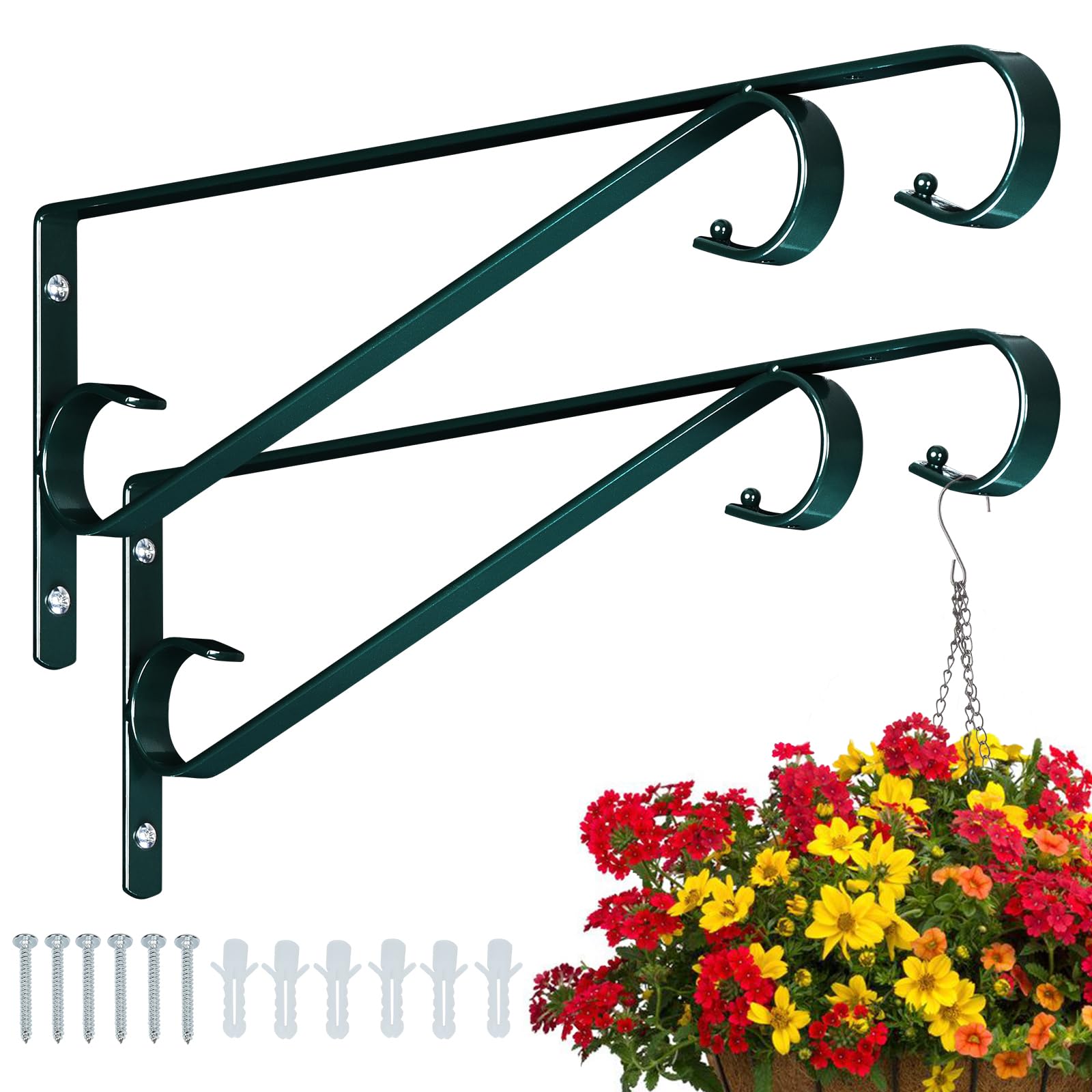 Hystun outdoor plant hanger on wall for sturdy, weather-ready display.