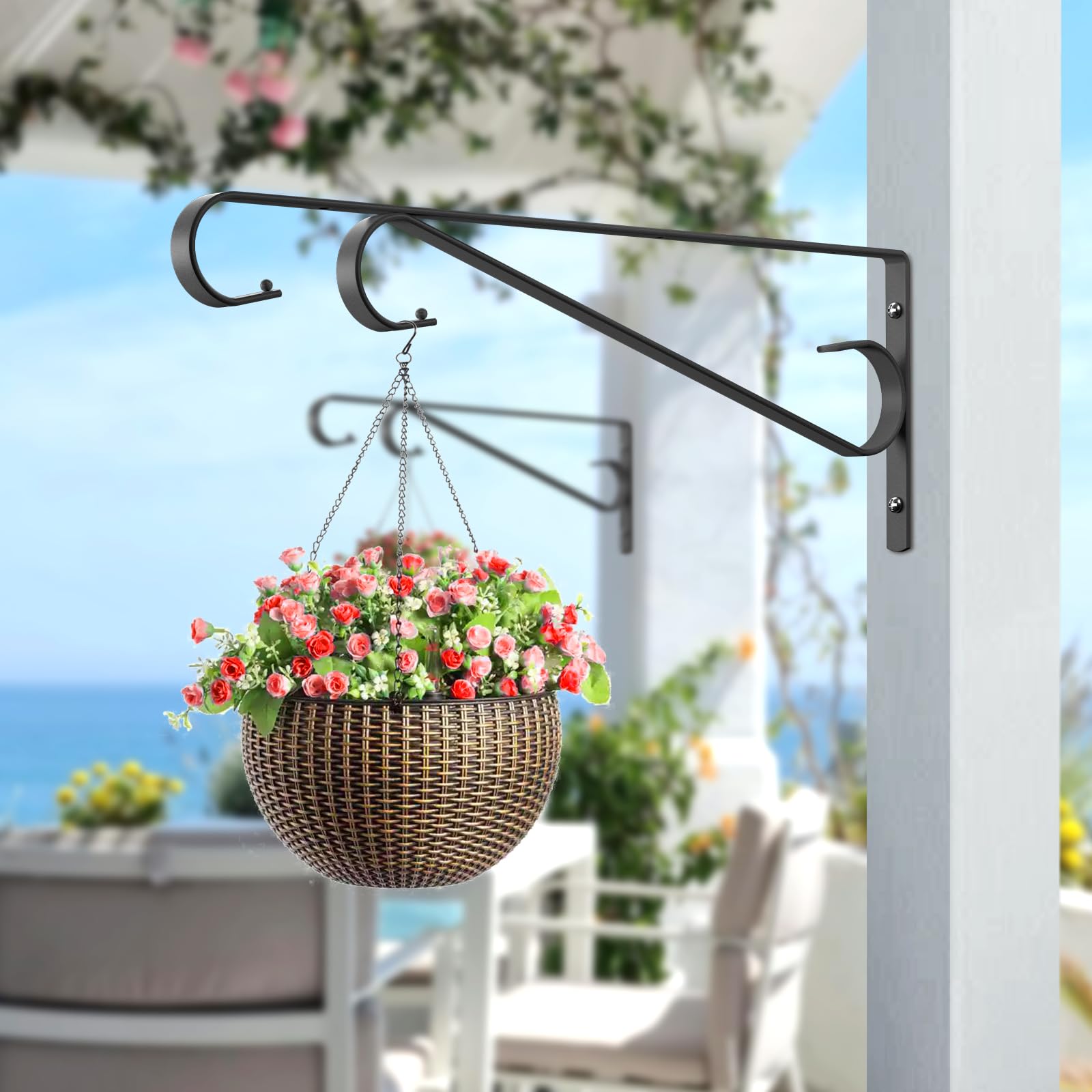 Hystun plant hanger supports up to 30 pounds for most planters.