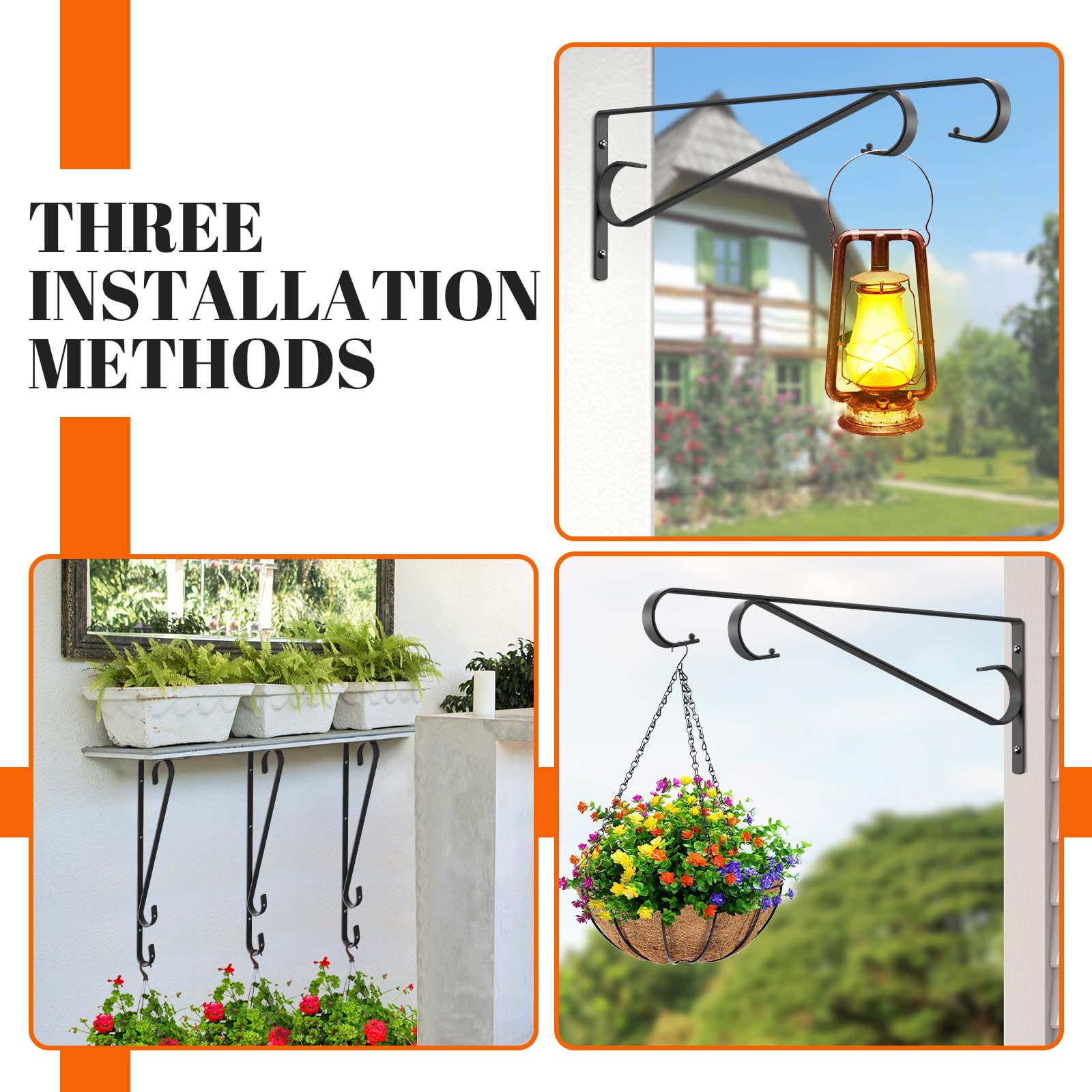 Hystun plant hanger features drilled holes for direct pot hanging or chain suspension.