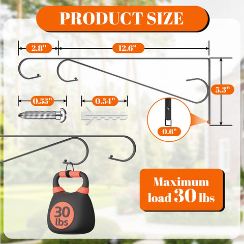 Hystun outdoor plant hangers show two installation options for flexible mounting.