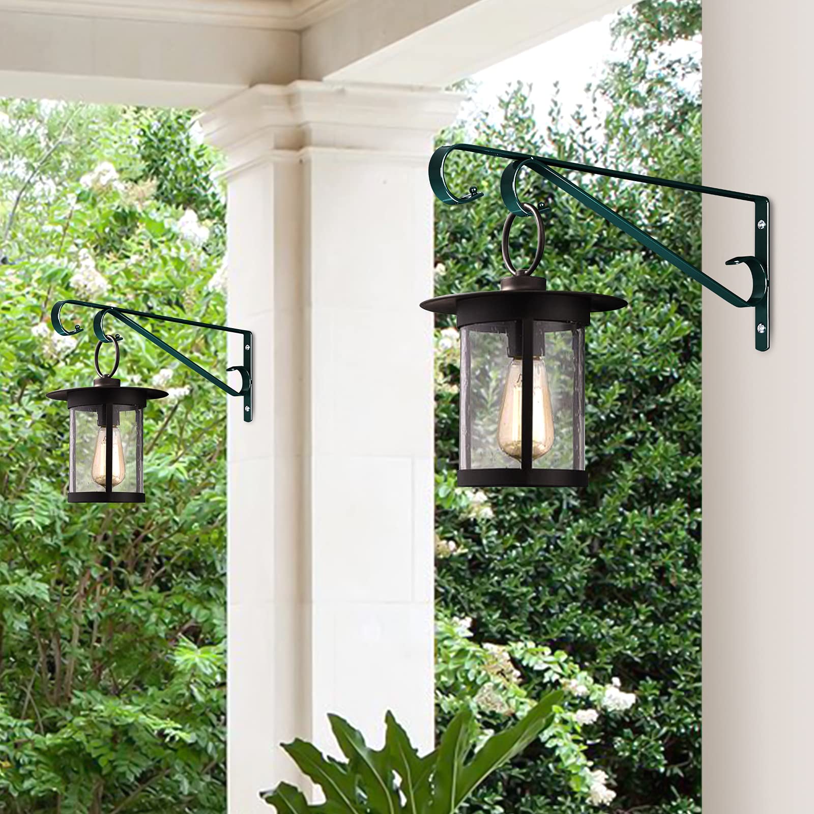 Hystun rust-resistant iron plant hangers endure rain and sun.