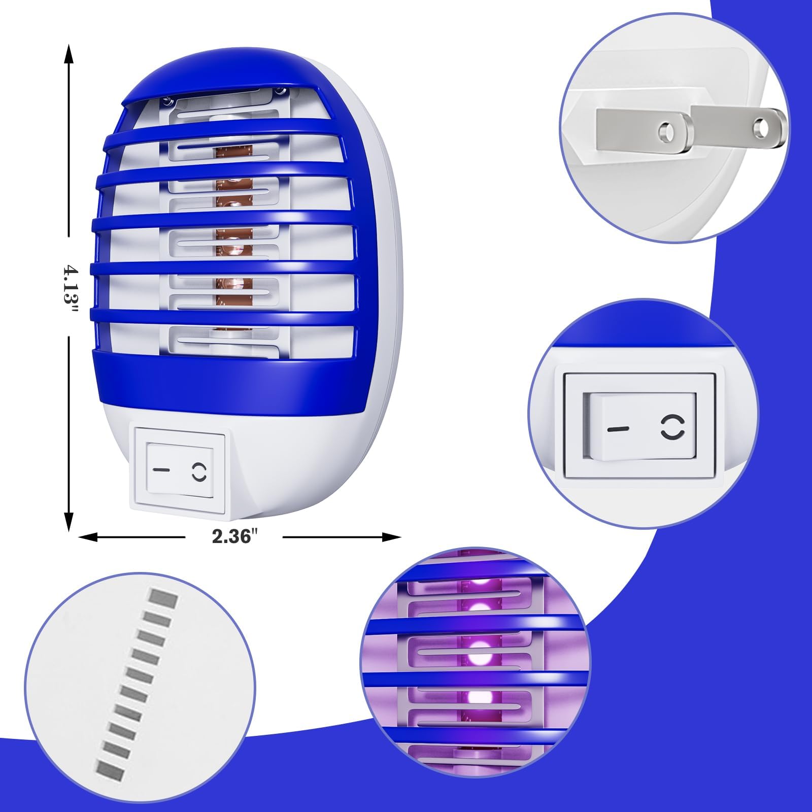 Hywean Zapper purple LED in operation attracts pests indoors