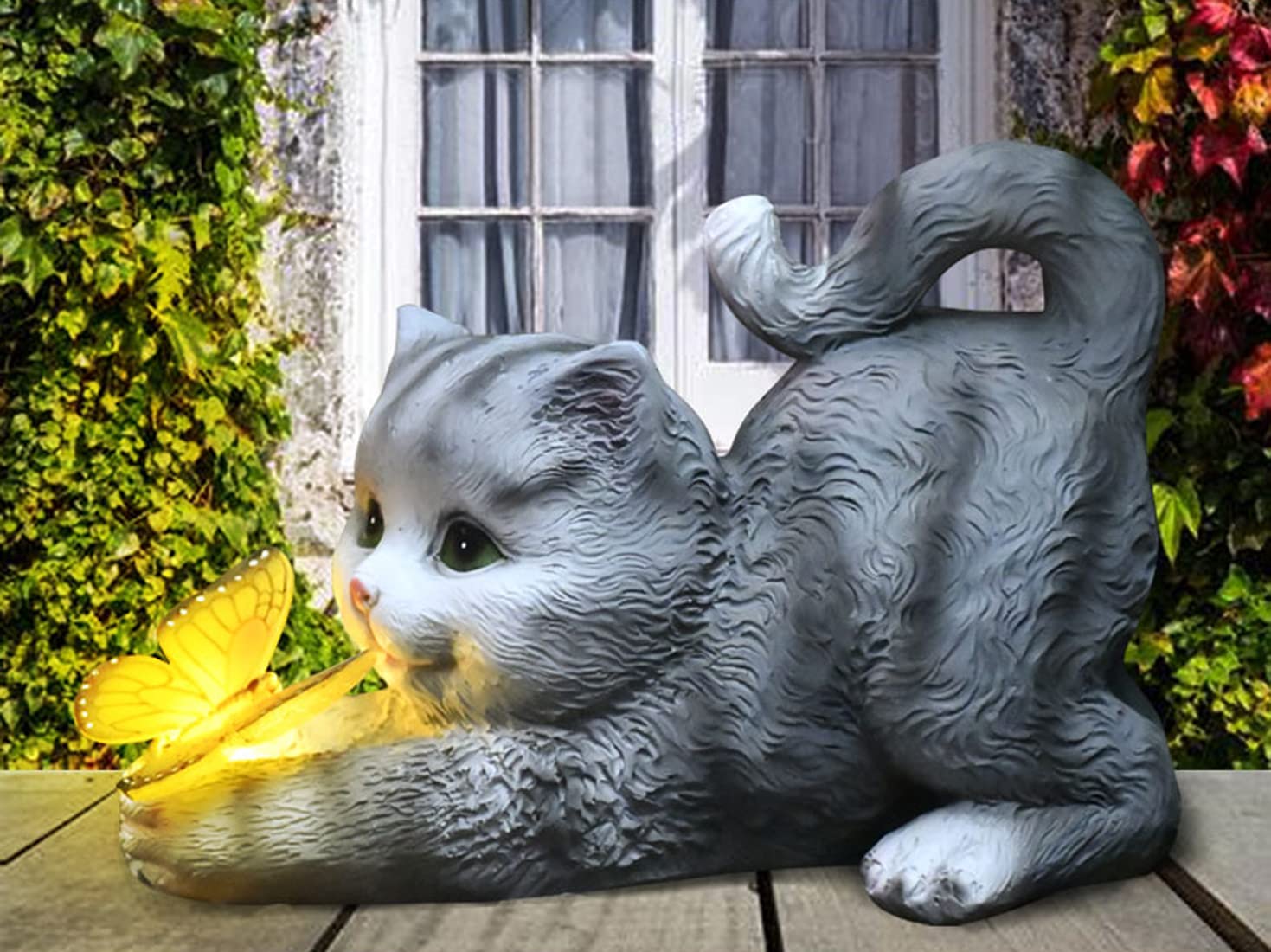 hYwecy housewarming gift cat sculpture adds charming exterior appeal