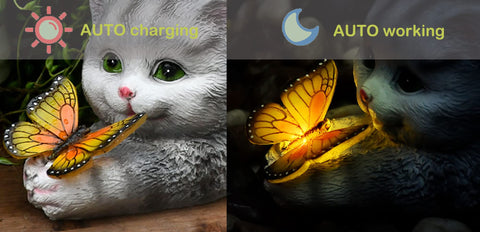 hYwecy resin outdoor cat statue designed to withstand wind and rain