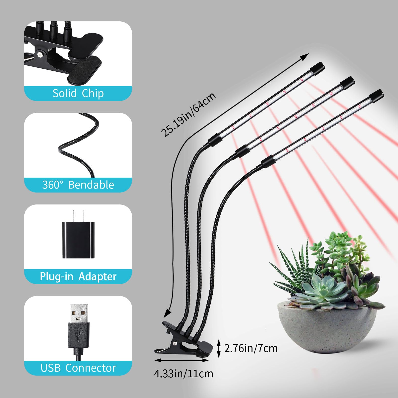 Hywyimlait three spectral modes and 10 dimming levels adapt brightness for plant stages.