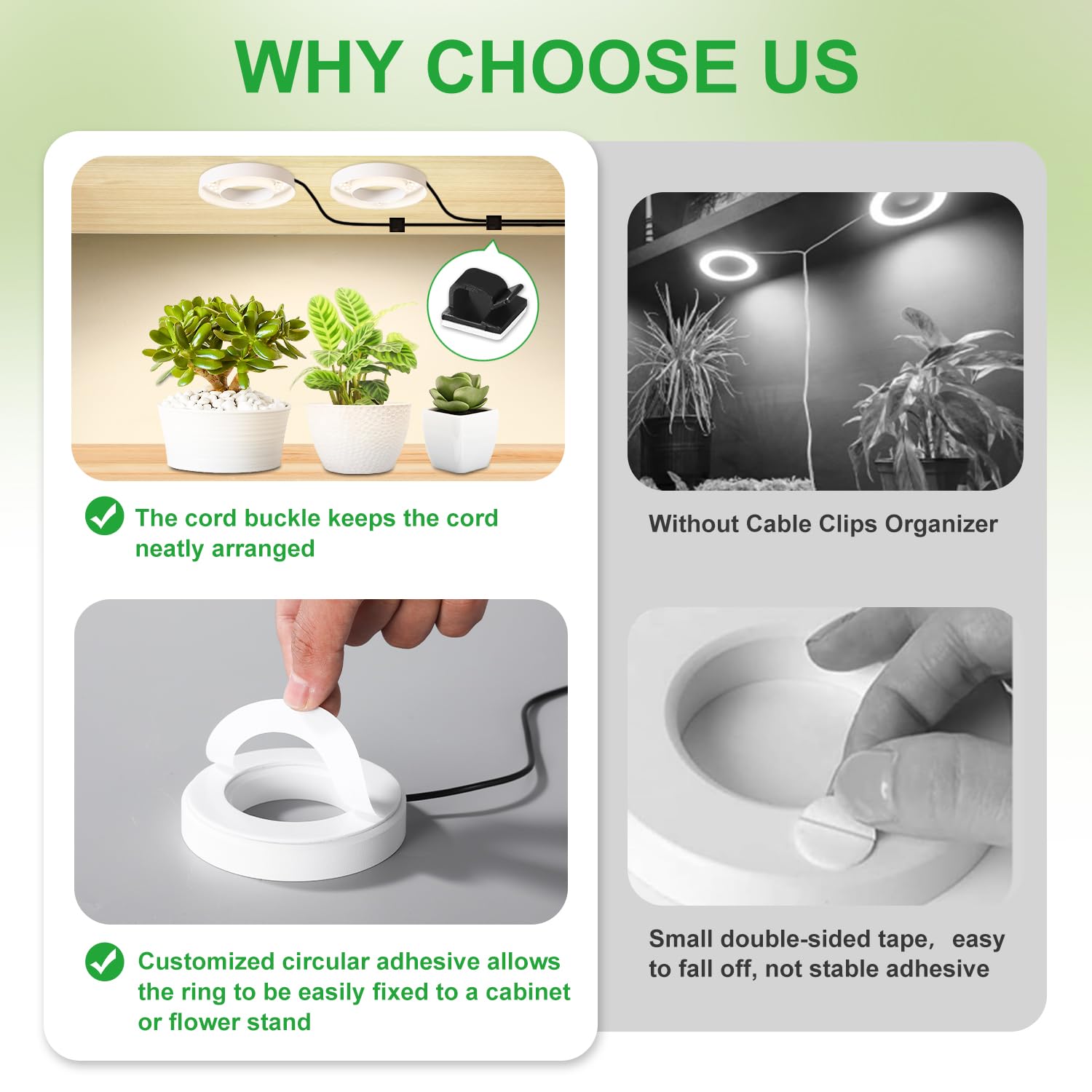 Hywyimlait included wire clip keeps cords tidy and organized