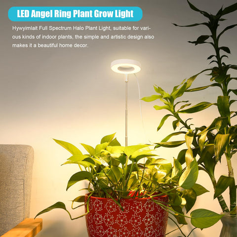 Hywyimlait Halo Ring Grow Light timer in action for auto on/off.
