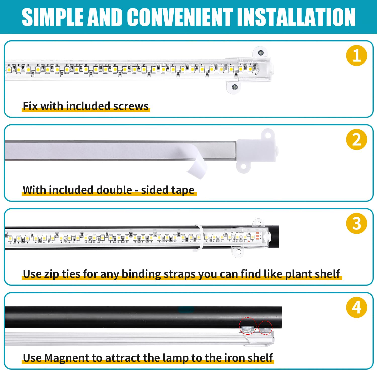 Hywyimlait LED Grow Light Strip 10 dimmable levels adapt to growth stages