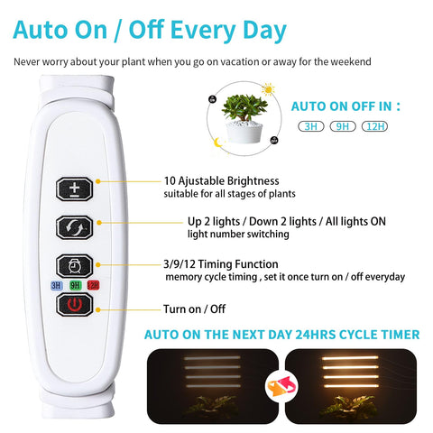 Hywyimlait LED Grow Light Strip timer cycle enables hands-free care