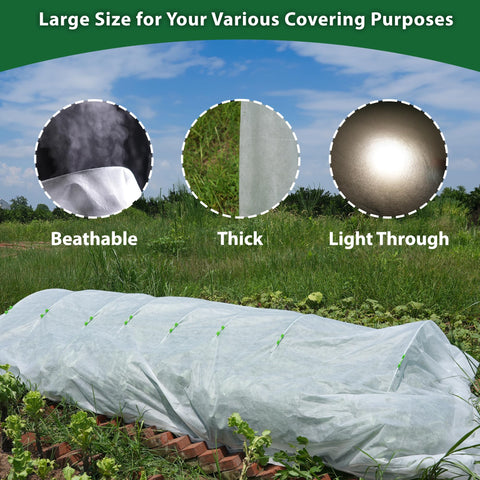 Hyxanons durable frost cover fabric detail highlights sturdy, reusable protection.