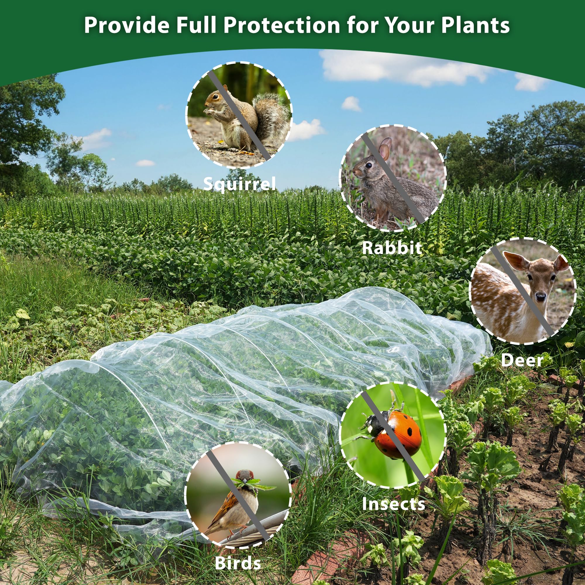 Hyxanons netting in greenhouse setting demonstrating versatile nursery protection.