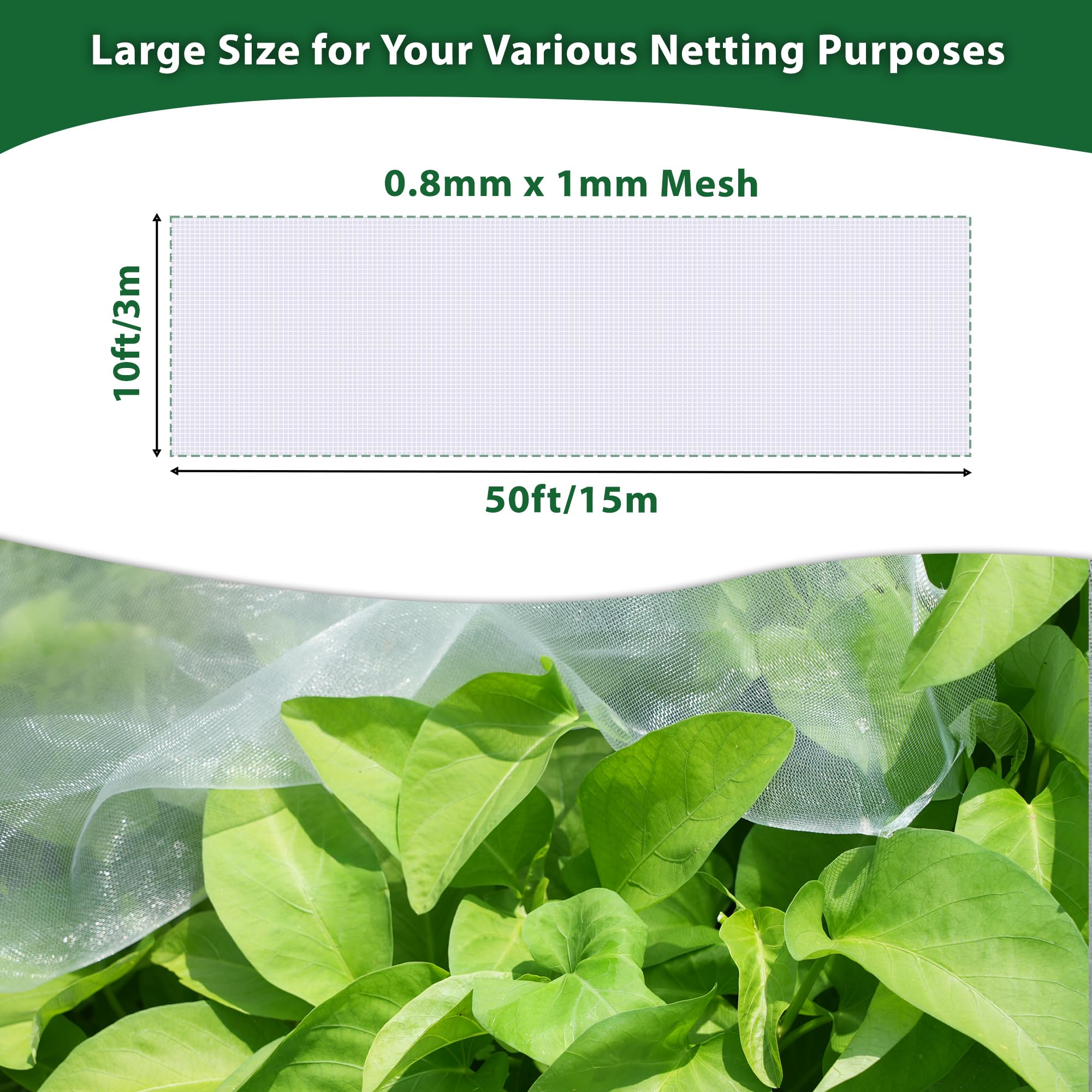 Hyxanons row cover draped over plants illustrating easy protection from pests.