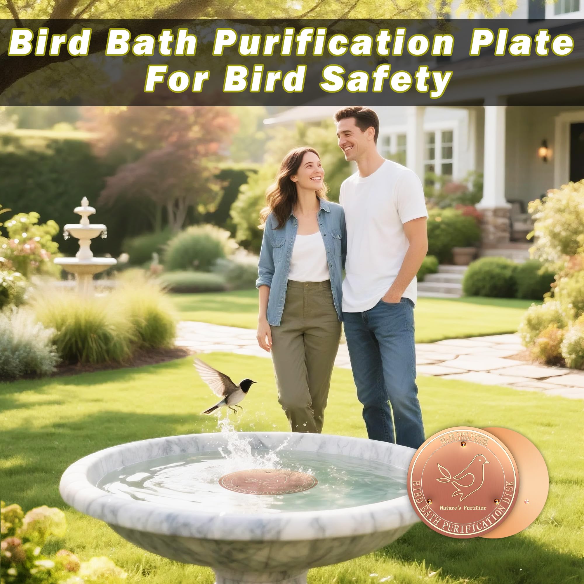 HYXBXSS copper bird bath disk 3.9-inch diameter for durable use