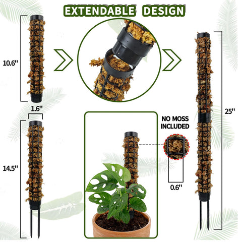 HYYZ fillable sphagnum moss pole preserves moisture for longer hydration.
