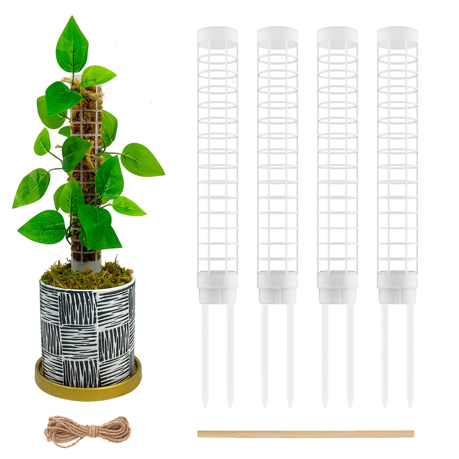 HYYZ small moss pole for Monstera with stackable sections for climbing growth.