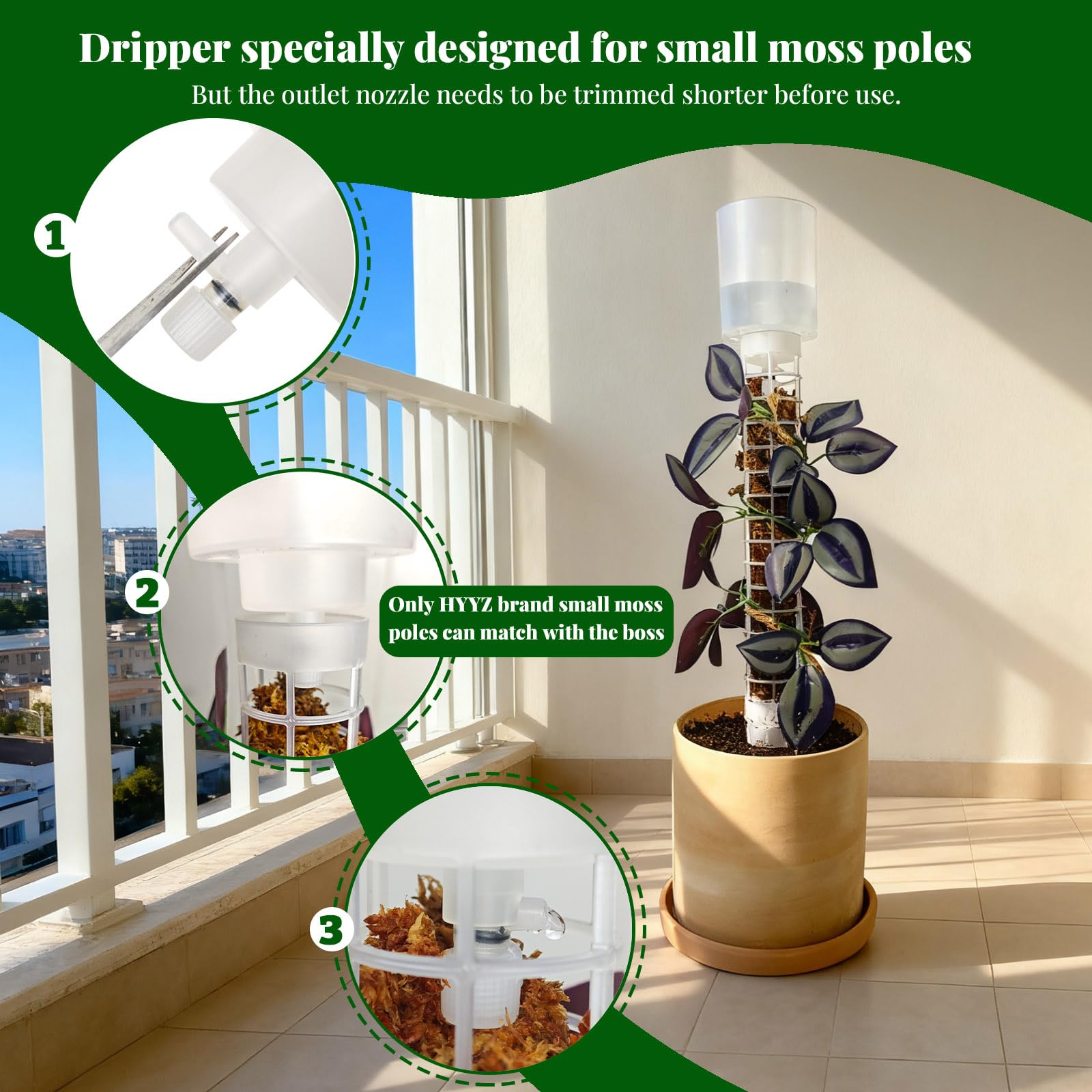 HYYZ travel-friendly dripper in action keeping plants hydrated on the go.
